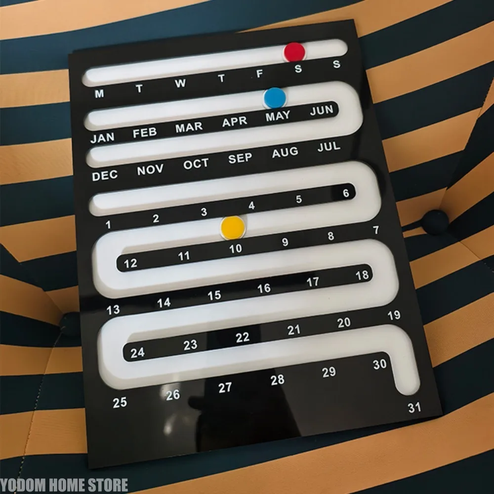 Office Tech Gadgets - Calendario perpetuo acrílico nórdico: adorno creativo
