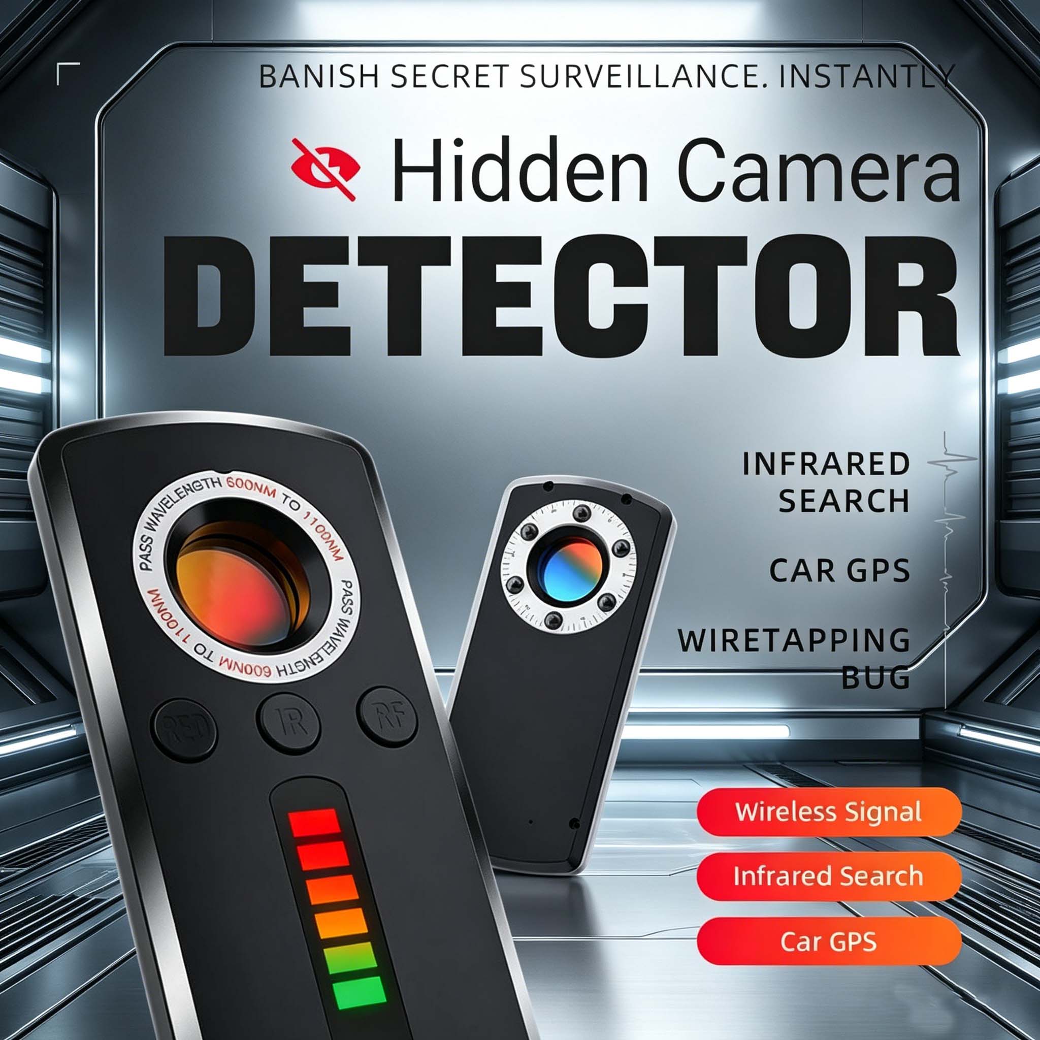 Tech For Office - Detector de Cámaras Ocultas, Dispositivo Antiespía,
