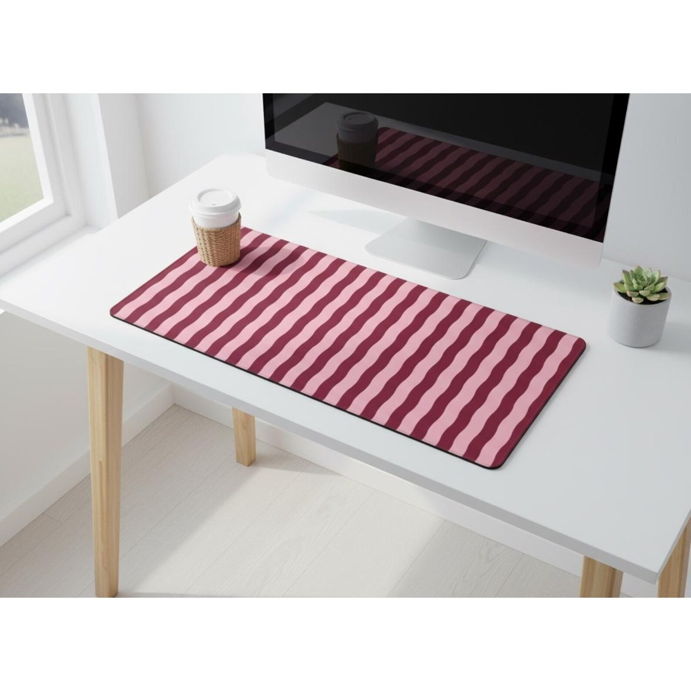 Office Desk Tech Accessories - Alfombrilla de Escritorio con Líneas Onduladas